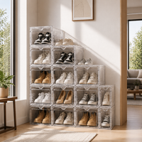 Clear Stackable Shoe Storage Boxes, Transparent Sneaker Display Case, Drop Front Shoe Box, Plastic Stackable Shoe Containers, Dustproof Modular Shoe Rack, Acrylic Shoe Drawer, Shoe Cabinet Alternative, Sneaker Case, Stackable Clear Containers, Wholesale