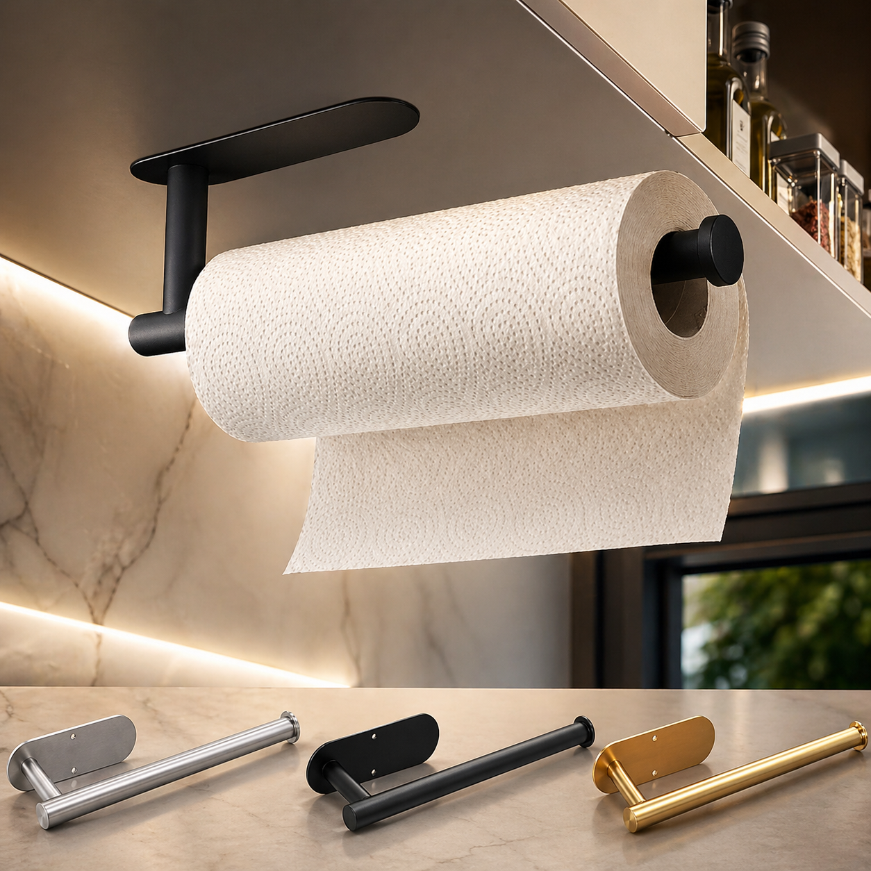 Luxury Modern Wall Mounted Towel Holder Stainless Steel Bathroom Towel Bar Minimalist Brushed Metal Towel Rack Space Saving Durable Rustproof Kitchen Bathroom Organizer Easy Install Premium Home Accessory Wholesale