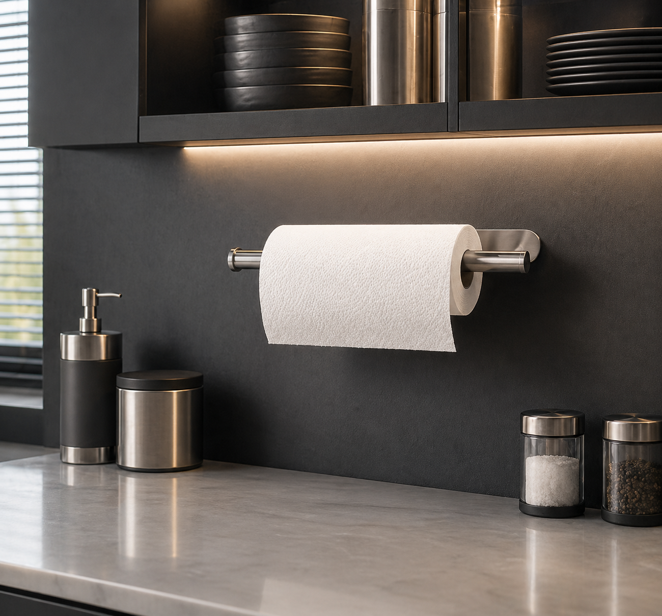 Luxury Modern Wall Mounted Towel Holder Stainless Steel Bathroom Towel Bar Minimalist Brushed Metal Towel Rack Space Saving Durable Rustproof Kitchen Bathroom Organizer Easy Install Premium Home Accessory Wholesale